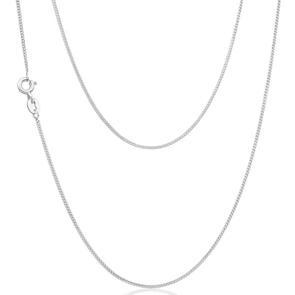 9ct White Gold Silver Filled 45cm Curb Chain – Shiels Jewellers