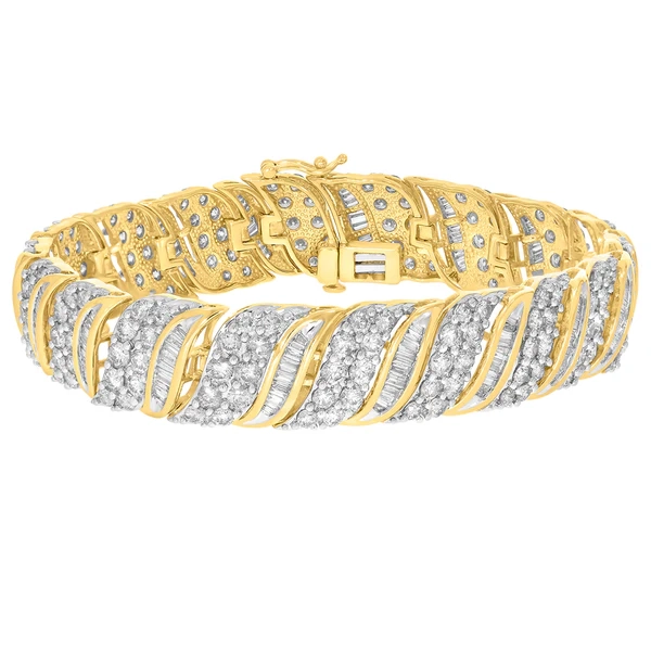 9ct Yellow Gold 10.6 Carat Diamond 18.5cm Bracelet with Brilliants and – Shiels Jewellers