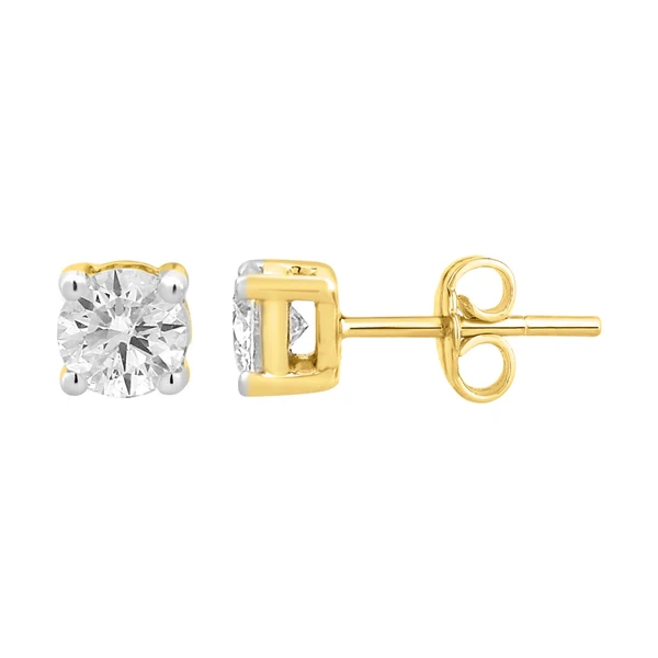 9ct Yellow Gold 1/2 Carat Diamond Stud Earrings – Shiels Jewellers