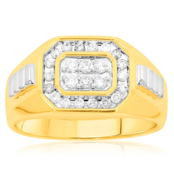 9ct Yellow Gold 1/2 Carat Diamonds Mens Ring – Shiels Jewellers