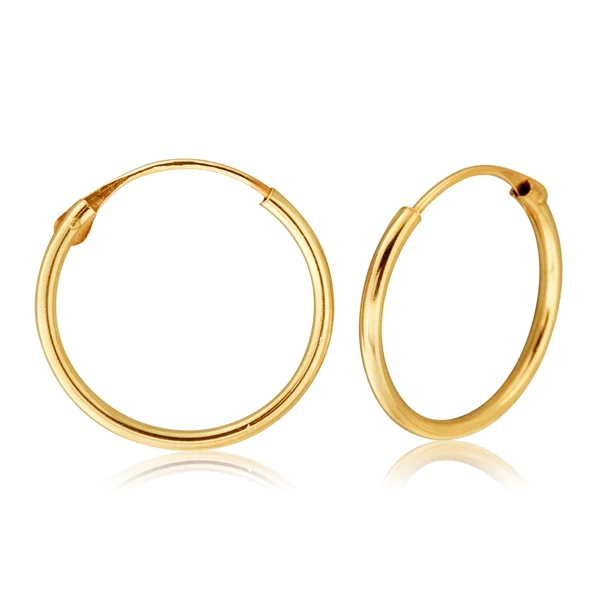 9ct Yellow Gold 1.2x14mm Hinged Hoop Earrings – Shiels Jewellers