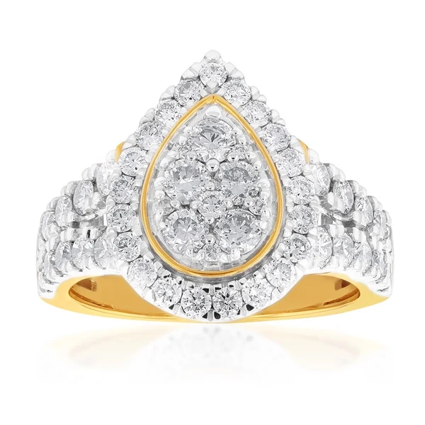 9ct Yellow Gold 2 Carat Diamond Ring with Brilliant Cut Diamonds – Shiels Jewellers