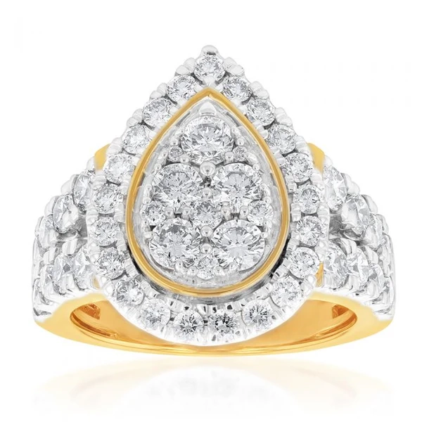 9ct Yellow Gold 3 Carat Diamond Ring with Brilliant Cut Diamonds – Shiels Jewellers