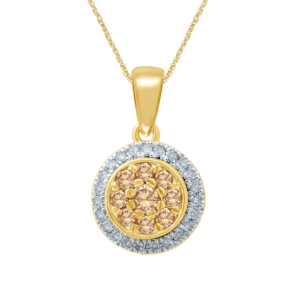 9ct Yellow Gold 3/8 Carat Western Australian Diamond Cluster Pendant o – Shiels Jewellers