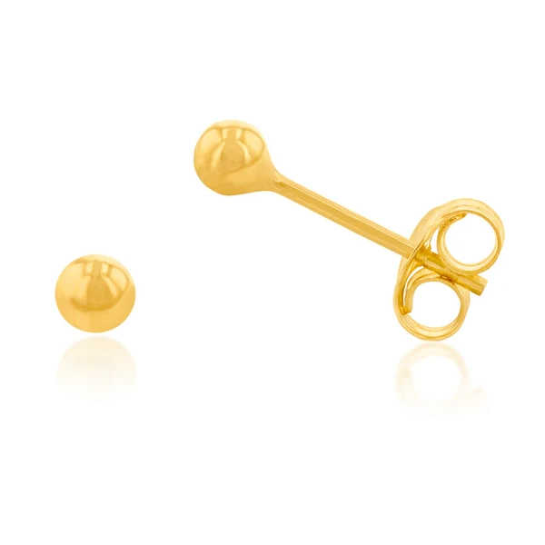 9ct Yellow Gold 3mm Ball Stud Earrings – Shiels Jewellers