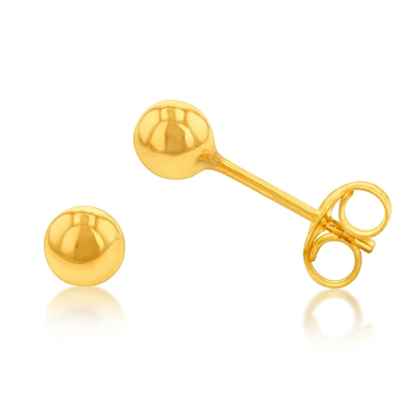 9ct Yellow Gold 4mm Ball Stud Earrings – Shiels Jewellers