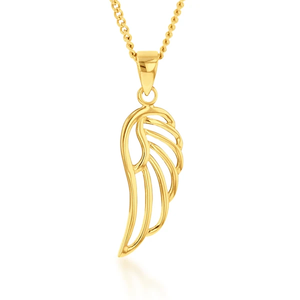 9ct Yellow Gold Angel Wing Pendant – Shiels Jewellers