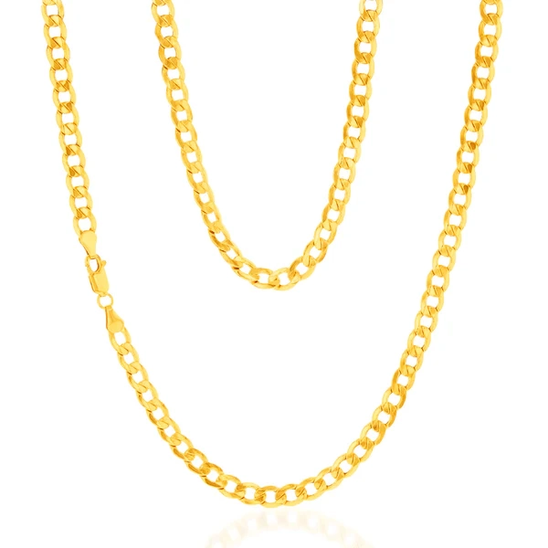 9ct Yellow Gold Copperfilled Curb 150 Gauge 60cm Chain – Shiels Jewellers