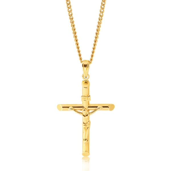 9ct Yellow Gold Crucifix 20.5x29 Pendant – Shiels Jewellers