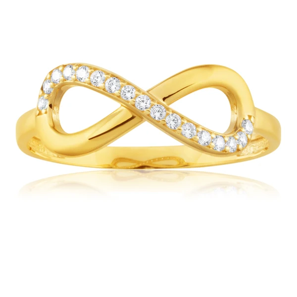 9ct Yellow Gold Cubic Zirconia Infinity Ring – Shiels Jewellers