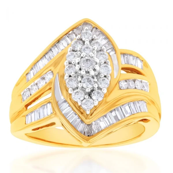 9ct Yellow Gold Diamond Ring Set with 63 Diamonds – Shiels Jewellers