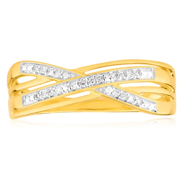 9ct Yellow Gold Diamond Ring with 20 Brilliant Diamonds – Shiels Jewellers