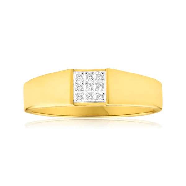 9ct Yellow Gold Diamond Ring with 9 Brilliant Cut Diamonds – Shiels Jewellers