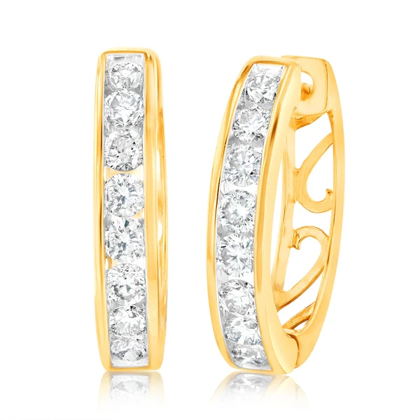 9ct Yellow Gold Diamond Stud Earrings With 1 Carat Of Diamonds – Shiels Jewellers