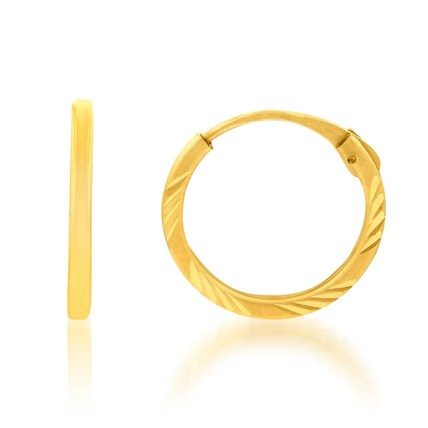 9ct Yellow Gold Fancy 10mm Sleeper Earring – Shiels Jewellers