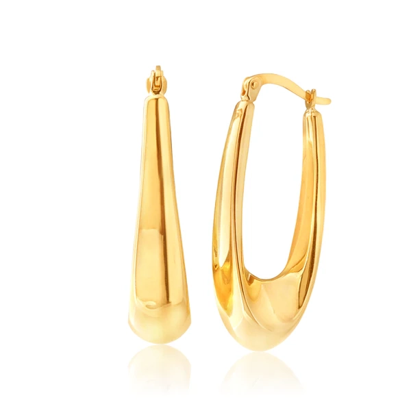 9ct Yellow Gold Fancy Hoop Earrings – Shiels Jewellers