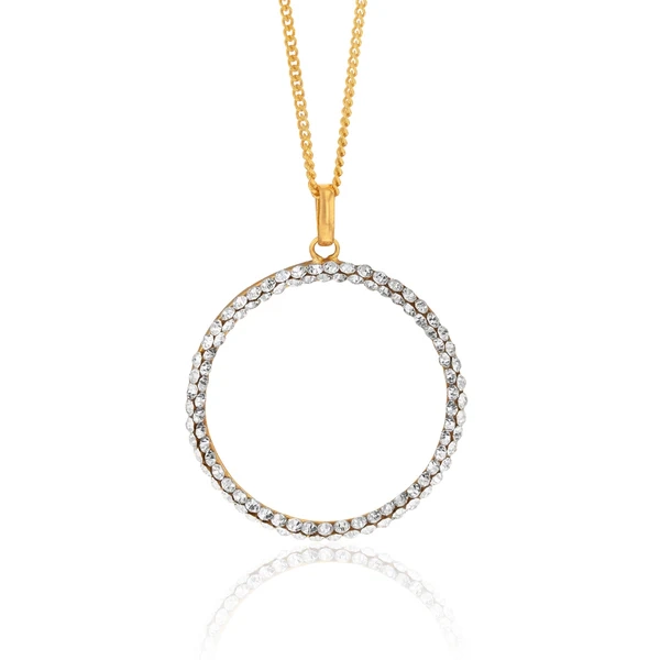 9ct Yellow Gold Filled 20mm Round Crystal Pendant – Shiels Jewellers