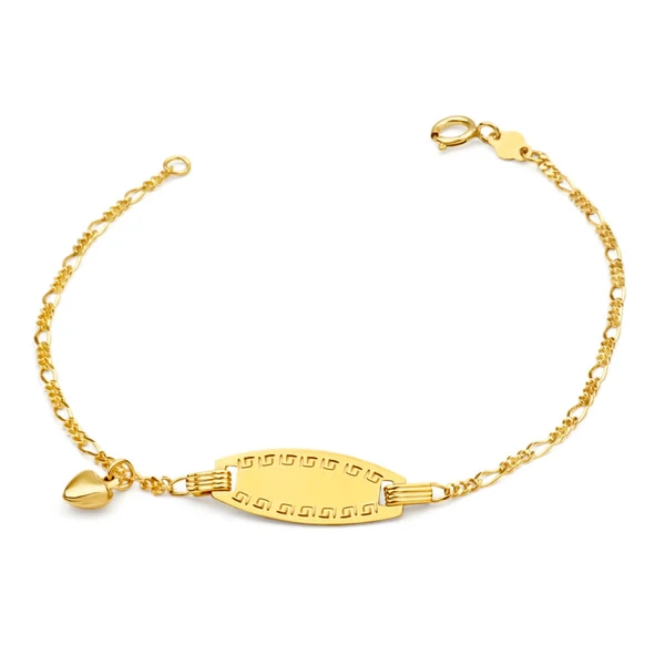 9ct Yellow Gold ID Belcher 16cm Bracelet with Heart Charms – Shiels Jewellers