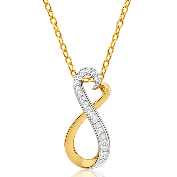 9ct Yellow Gold Infinite Love Diamond Pendant – Shiels Jewellers