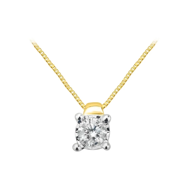 9ct Yellow Gold Lovely Diamond Pendant With 45cm Chain – Shiels Jewellers