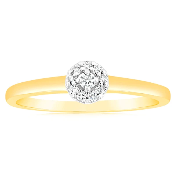 9ct Yellow Gold Luminesce Lab Grown Ring with 10 Brilliant Diamonds – Shiels Jewellers