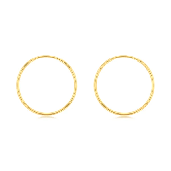 9ct Yellow Gold Plain 15mm Sleeper Earrings – Shiels Jewellers