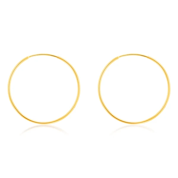 9ct Yellow Gold Plain 20mm Sleeper Earrings – Shiels Jewellers