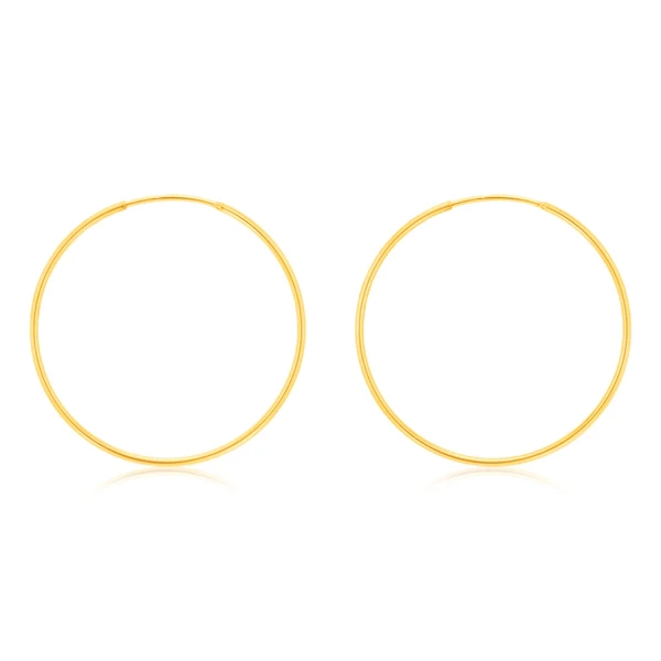 9ct Yellow Gold Plain 25mm Sleeper Earrings – Shiels Jewellers