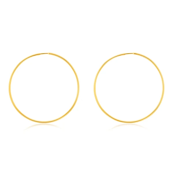 9ct Yellow Gold Plain 30mm Sleeper Earrings – Shiels Jewellers