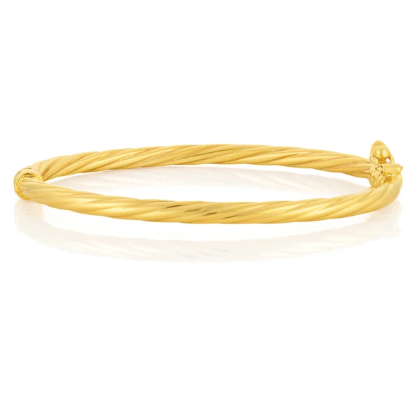 9ct Yellow Gold PolishedTwisted Baby Bangle – Shiels Jewellers