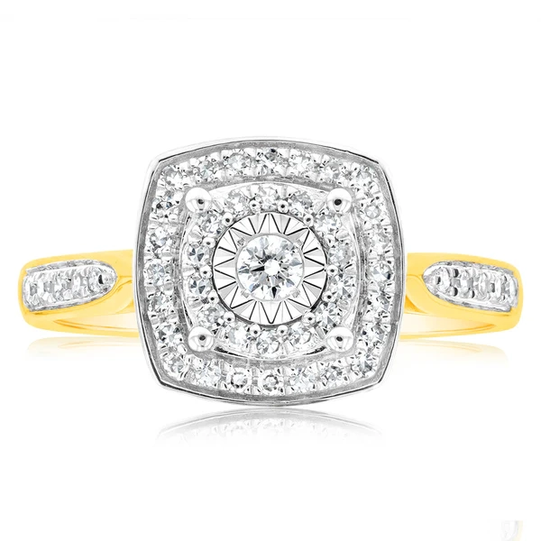 9ct Yellow Gold Ring With 0.25 Carats Of Claw Set Diamonds – Shiels Jewellers