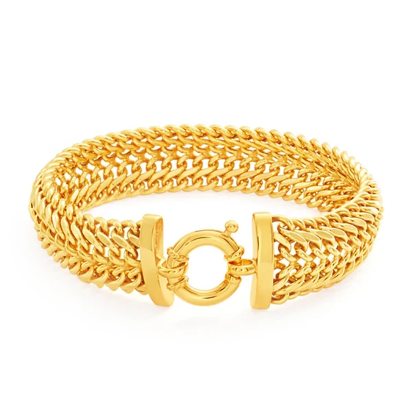 9ct Yellow Gold Silver Filled 20cmx11mm wide Mesh Bracelet – Shiels Jewellers