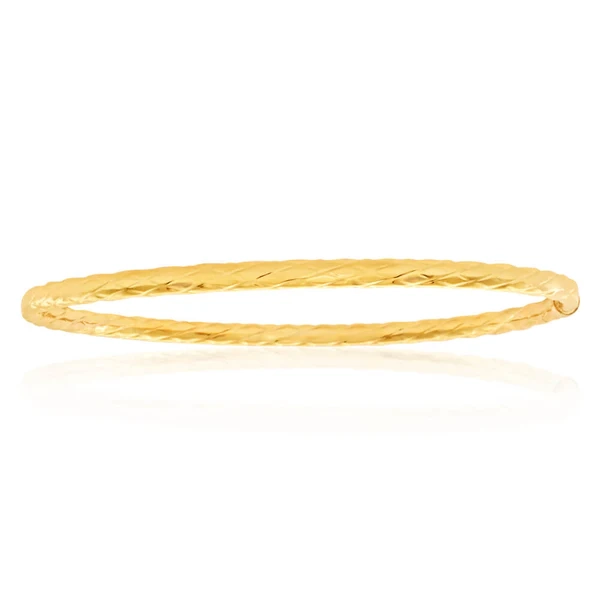 9ct Yellow Gold Silver Filled 67cm Bangle – Shiels Jewellers