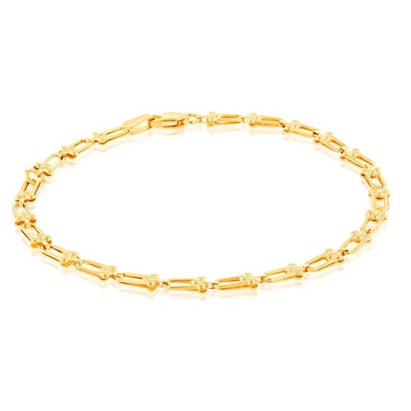 9ct Yellow Gold Silver Filled Fancy19cm Bracelet – Shiels Jewellers