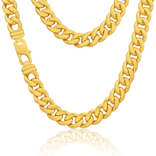 9ct Yellow Gold Silver Filled Flat 55cm Elegant Curb Chain – Shiels Jewellers