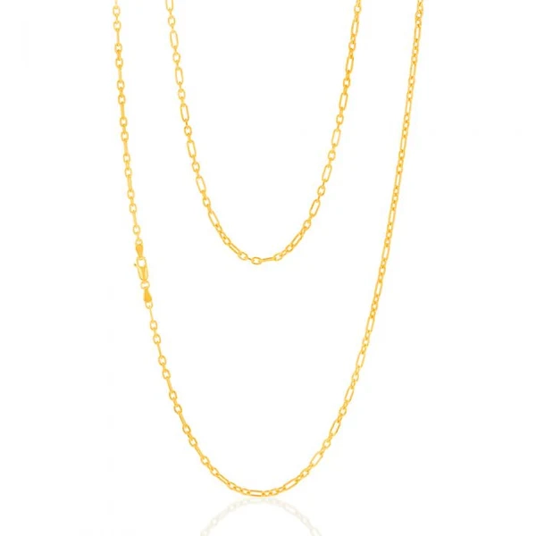 9ct Yellow Gold Silverfilled 80 Gauge Fancy 70cm Chain – Shiels Jewellers