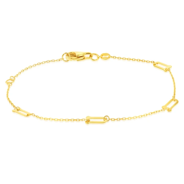 9ct Yellow Gold Silverfilled Fancy 19cm Bracelet – Shiels Jewellers