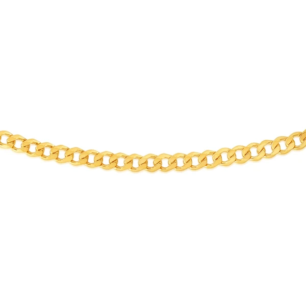 9ct Yellow Gold Silverfilled Flat Curb 200 Gauge 55cm 9SS Chain – Shiels Jewellers