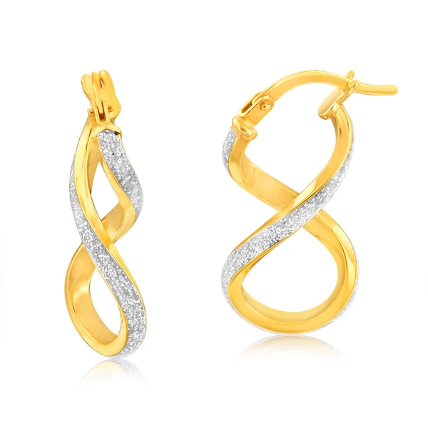 9ct Yellow Gold Silverfilled Stardust Infinity Hoop Earrings – Shiels Jewellers