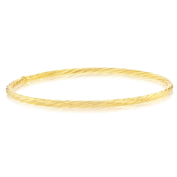 9ct Yellow Gold Silverfilled Twisted 65mm Bangle – Shiels Jewellers