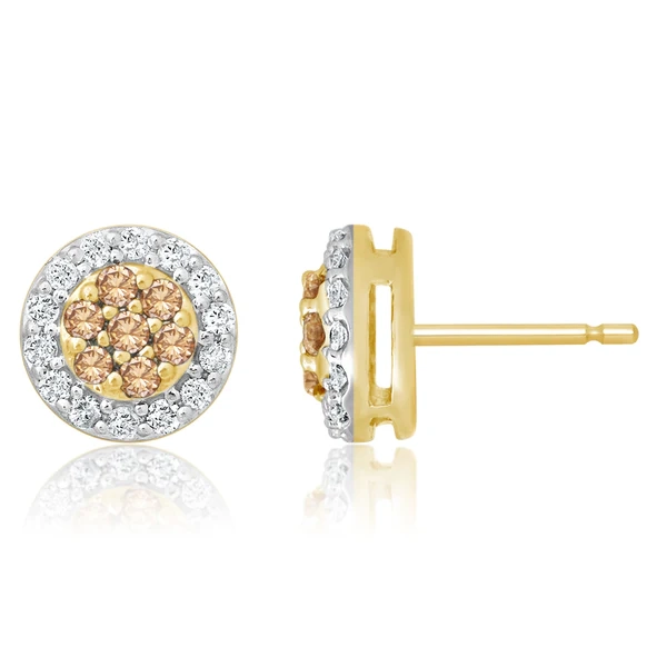 9ct Yellow Gold Stud Earrings with 1/2 Carat of Diamonds – Shiels Jewellers