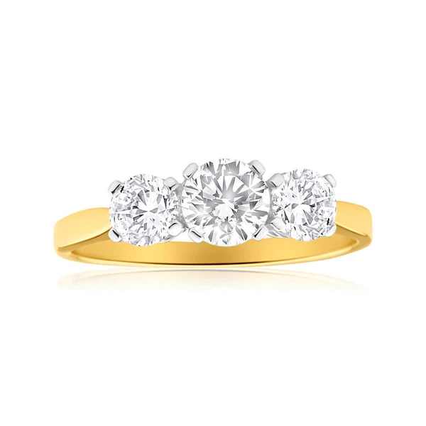 9ct Yellow Gold Trilogy Cubic Zirconia Ring – Shiels Jewellers