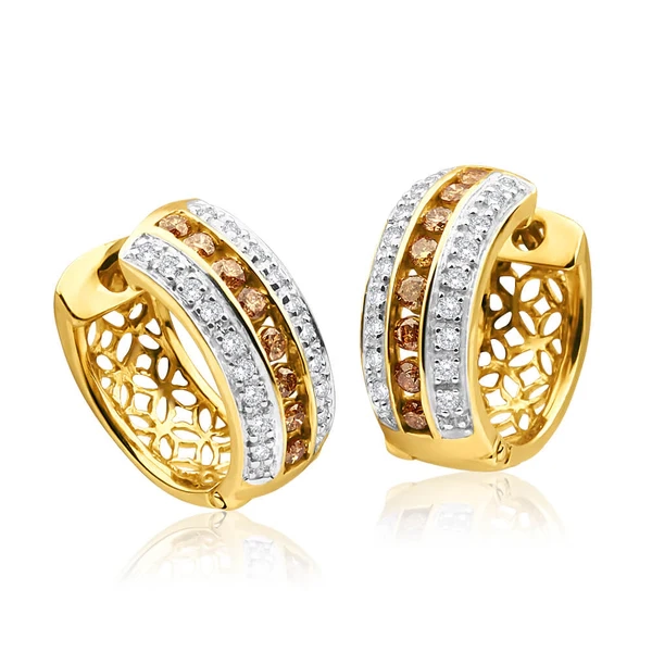 Australian Diamond 9ct Yellow Gold Diamond Hoop Earrings – Shiels Jewellers