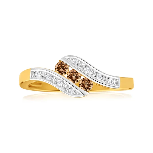 Australian Diamond 9ct Yellow Gold Diamond Trilogy Ring – Shiels Jewellers