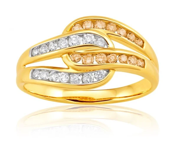 Australian Diamond 9ct Yellow Gold Loop Diamond Ring (TW=50pt) – Shiels Jewellers