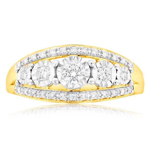 Luminesce Lab Grown 0.35 Carat Diamond Ring in 9ct Yellow Gold – Shiels Jewellers