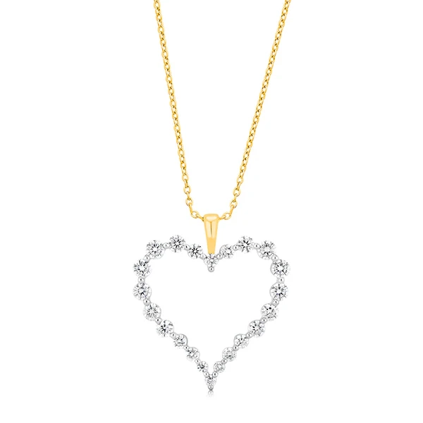 Luminesce Lab Grown 1 Carat Diamond Heart Pendant in 9ct Yellow Gold – Shiels Jewellers