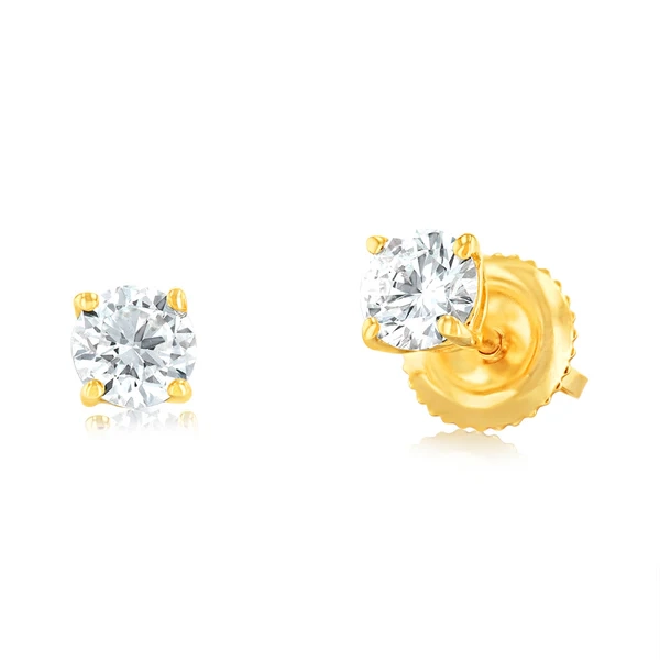 Luminesce Lab Grown 1/2 Carat Diamond Solitaire Earrings in 14ct Yello – Shiels Jewellers