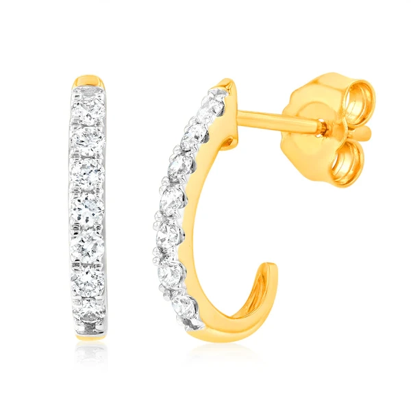 Luminesce Lab Grown 1/4 Carat Diamond Earrings in 9ct Yellow Gold – Shiels Jewellers