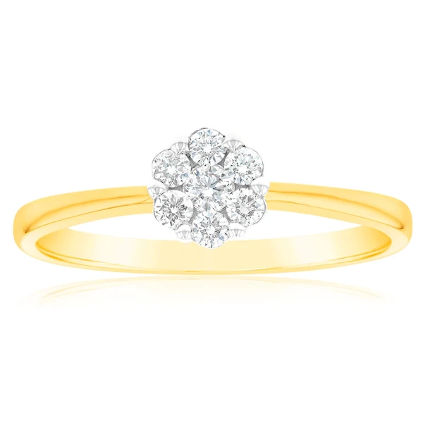 Luminesce Lab Grown 1/6 Carat Diamond Ring in 9ct Yellow Gold – Shiels Jewellers